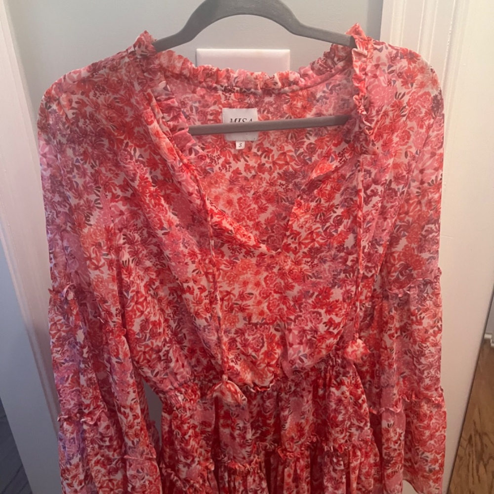 MISA Los Angeles Floral Long Sleeve Mini Dress - Picture 2 of 3